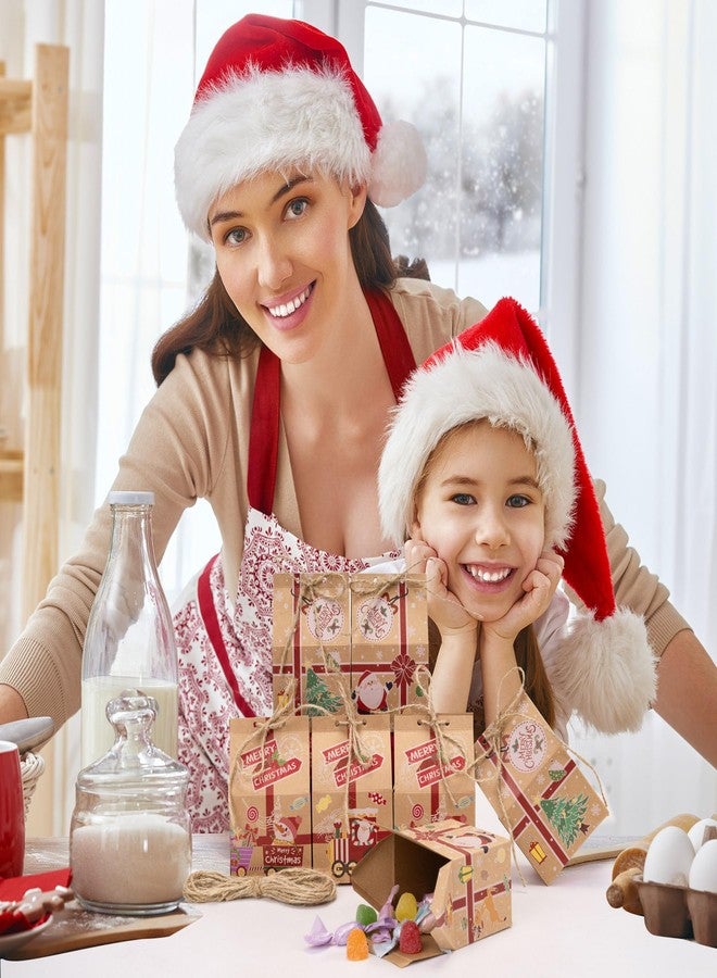 علب كعك عيد الميلاد من ورق كرافت من لارسنسيل، عبوة من 26 علبة هدايا على شكل منزل لعيد الميلاد، علب هدايا لتغليف الهدايا، علبة صغيرة لطيفة على شكل بابا نويل للحلوى والكعك والزنجبيل، 6.5 × 5.7 × 1.6 بوصة - Image 4